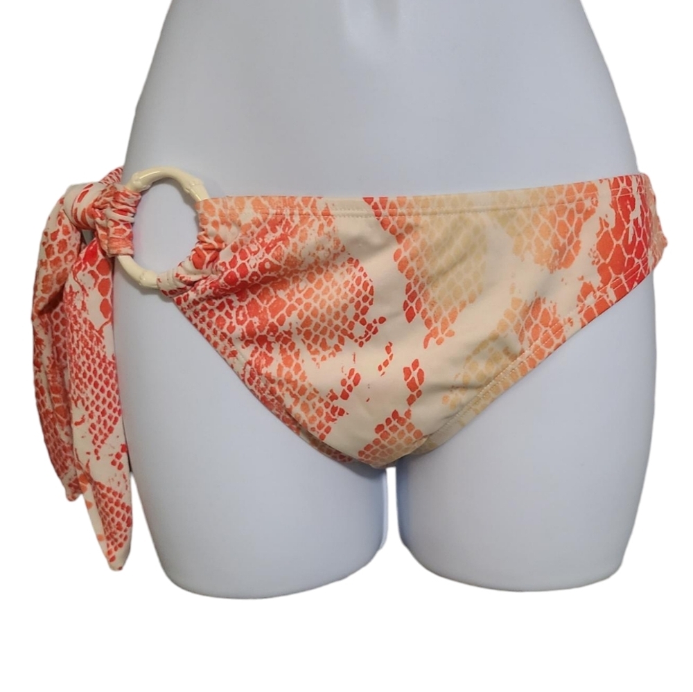 VICTORIA'S SECRET orange snakeskin swim bottoms S